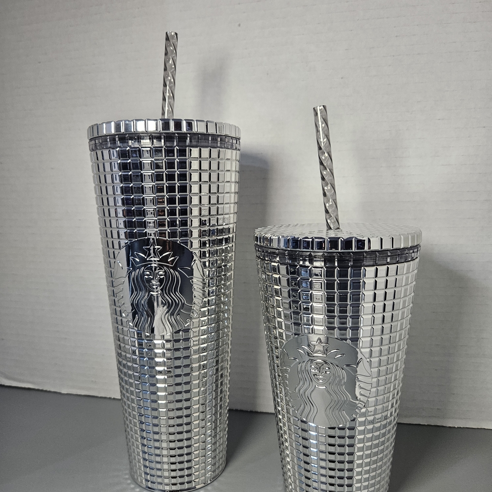 Starbucks Metallic Silver Tumbler Duo